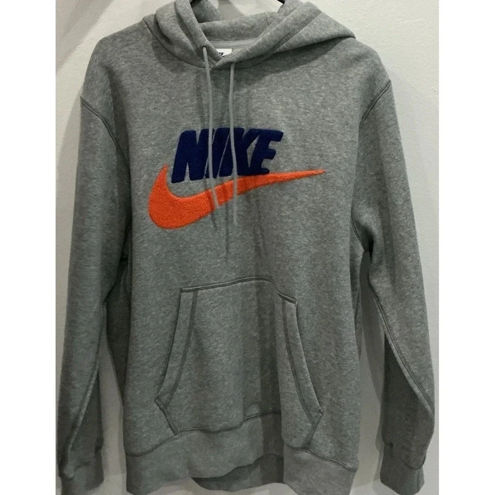 Nike‎ Club Fleece Pullover Hoodie Sweatshirt FN3104-063 Gray Mens Size-Med NWT